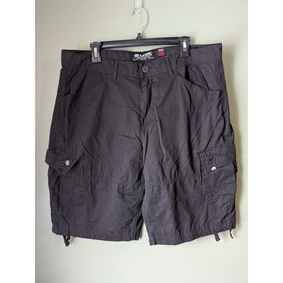 Ecko Unltd Men's Size 38 Black Cargo Shorts Baggy Drawstring Leg - Picture 1 of 9